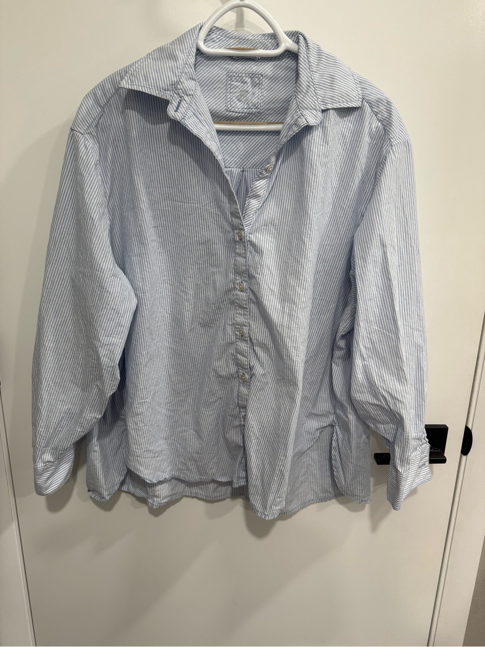 Aerie Oversized Striped Long Sleeve Button-Up Shirt XS Lounge Coverup